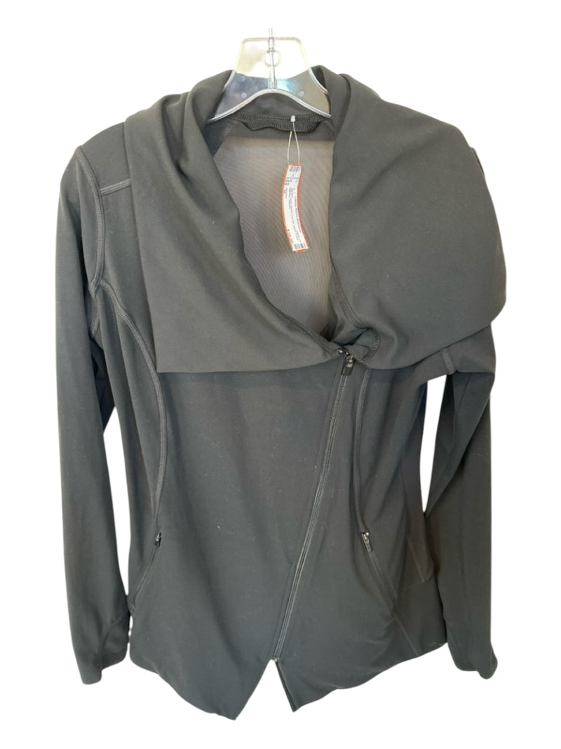 Athleta Size M Black Nylon Blend Full Zip Mesh Detail Athletic Jacket