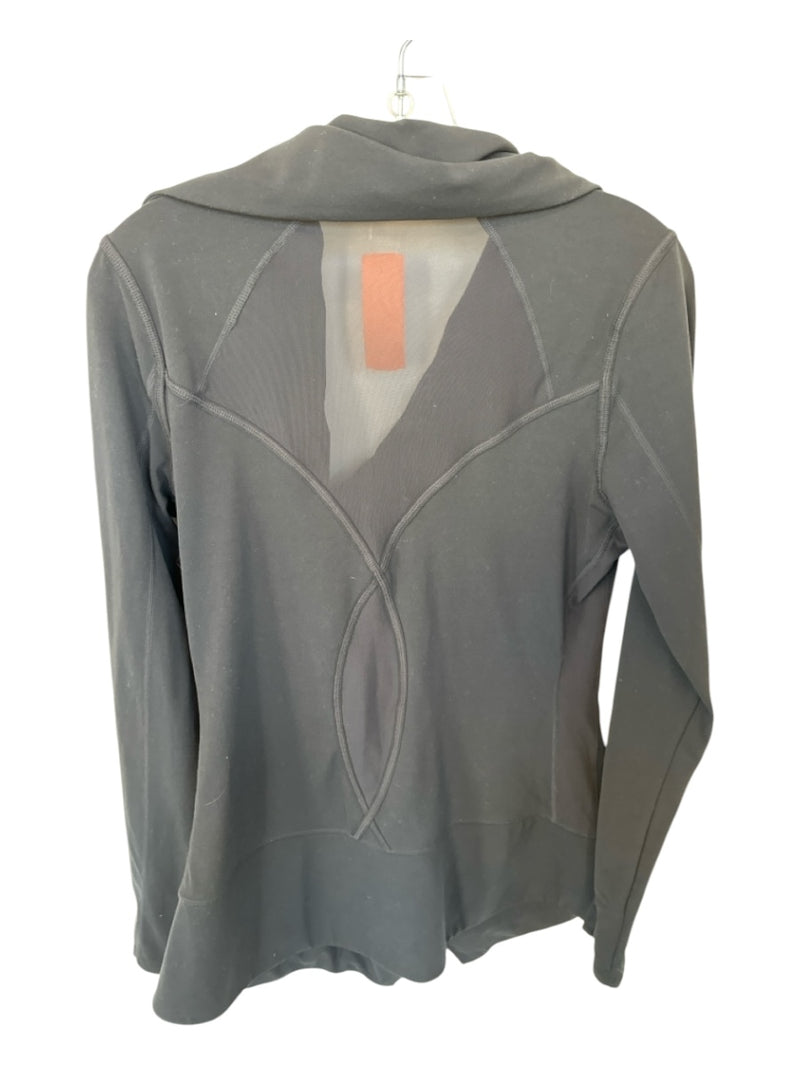 Athleta Size M Black Nylon Blend Full Zip Mesh Detail Athletic Jacket