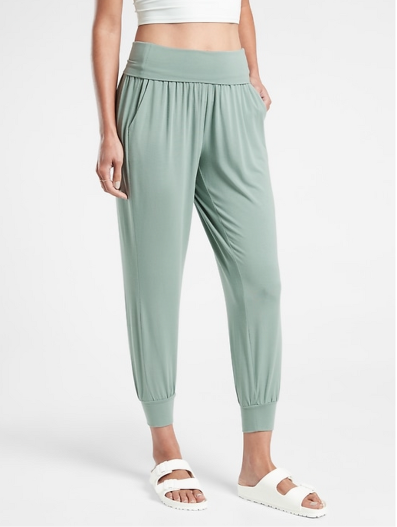 Athleta Minimalistic Grey Soft Lounge Elastic Waist Studio Jogger