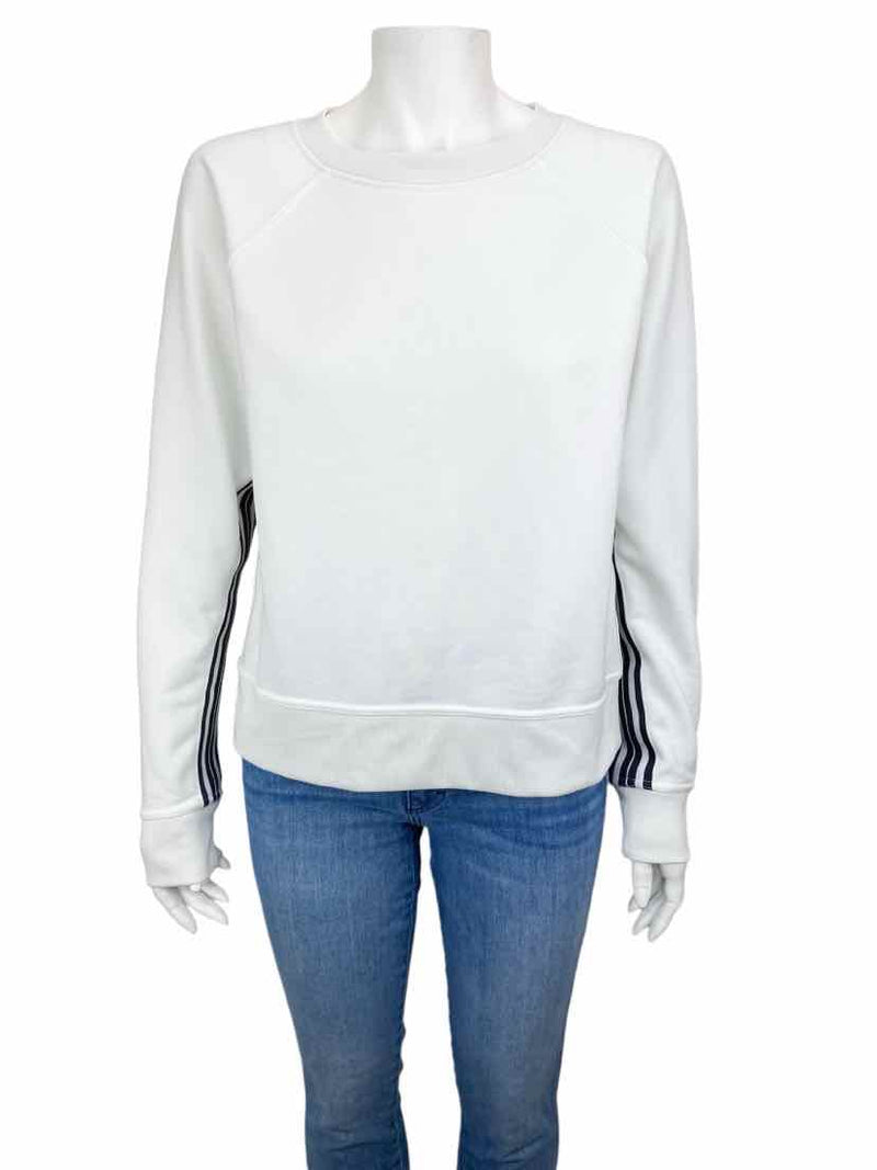 Athleta Women's Stripe-Trim Sweatshirt White/Black Size S