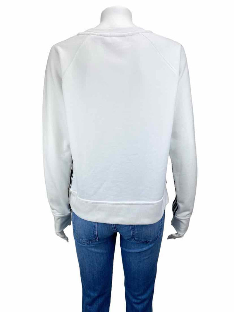 Athleta Women's Stripe-Trim Sweatshirt White/Black Size S