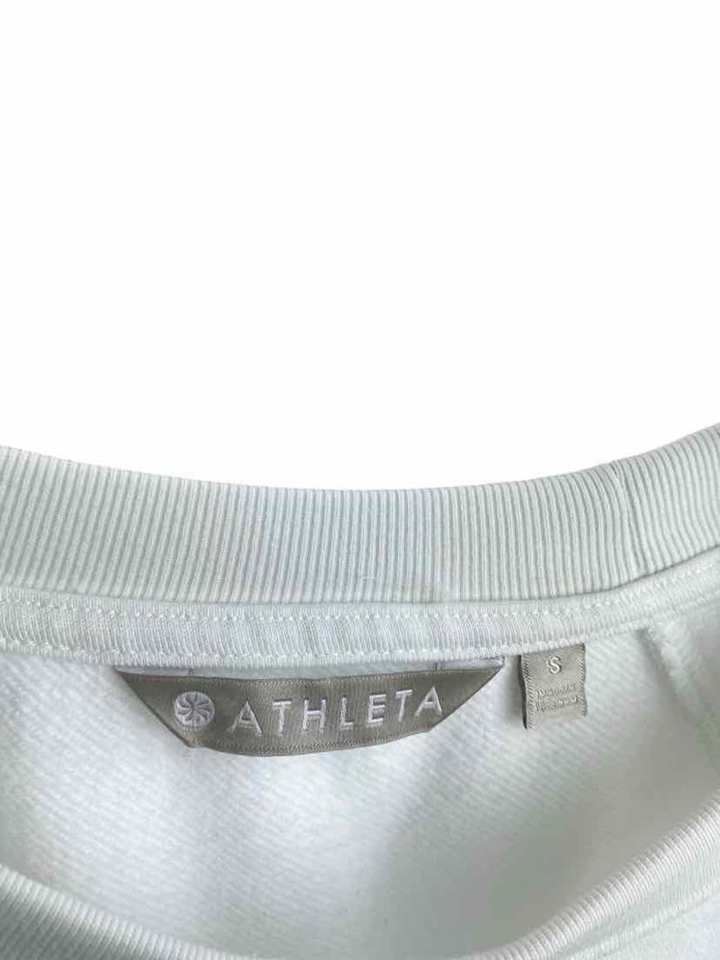Athleta Women's Stripe-Trim Sweatshirt White/Black Size S
