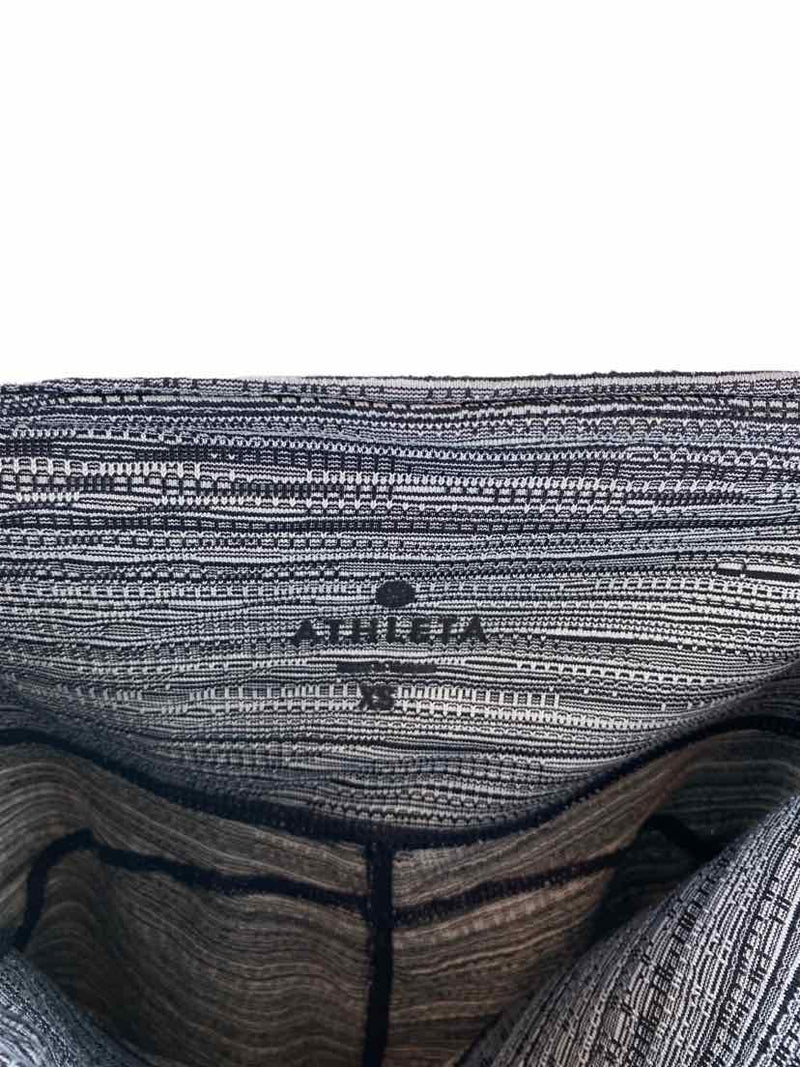 Athleta Women's Stripe Jacquard/Mesh Capri Leggings Black/White Size XS