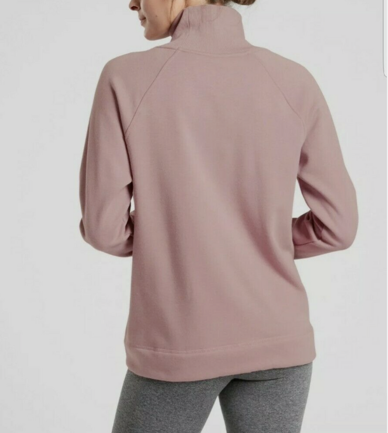 Athleta Dogwood Mauve Cozy Karma Side Zip Funnel Neck