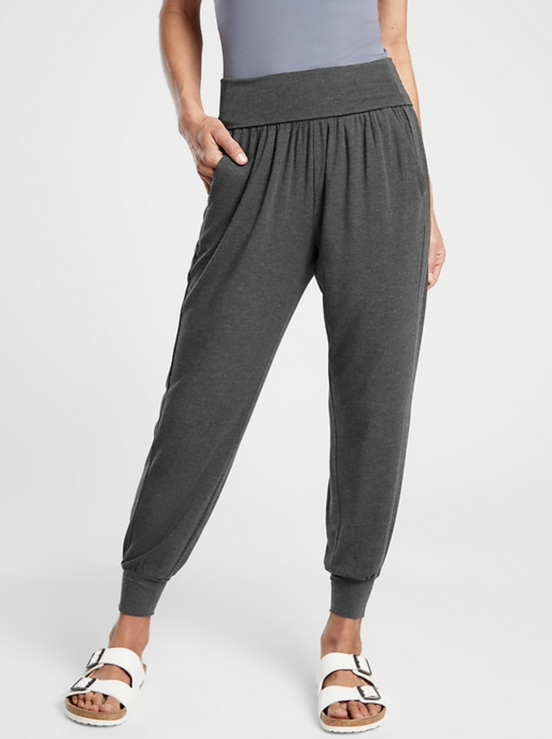 Athleta Heather Black Soft Lounge Elastic Waist Studio Jogger