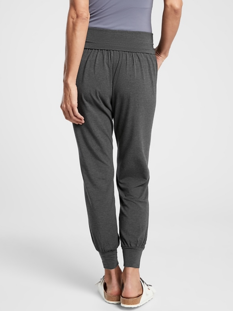 Athleta Heather Black Soft Lounge Elastic Waist Studio Jogger