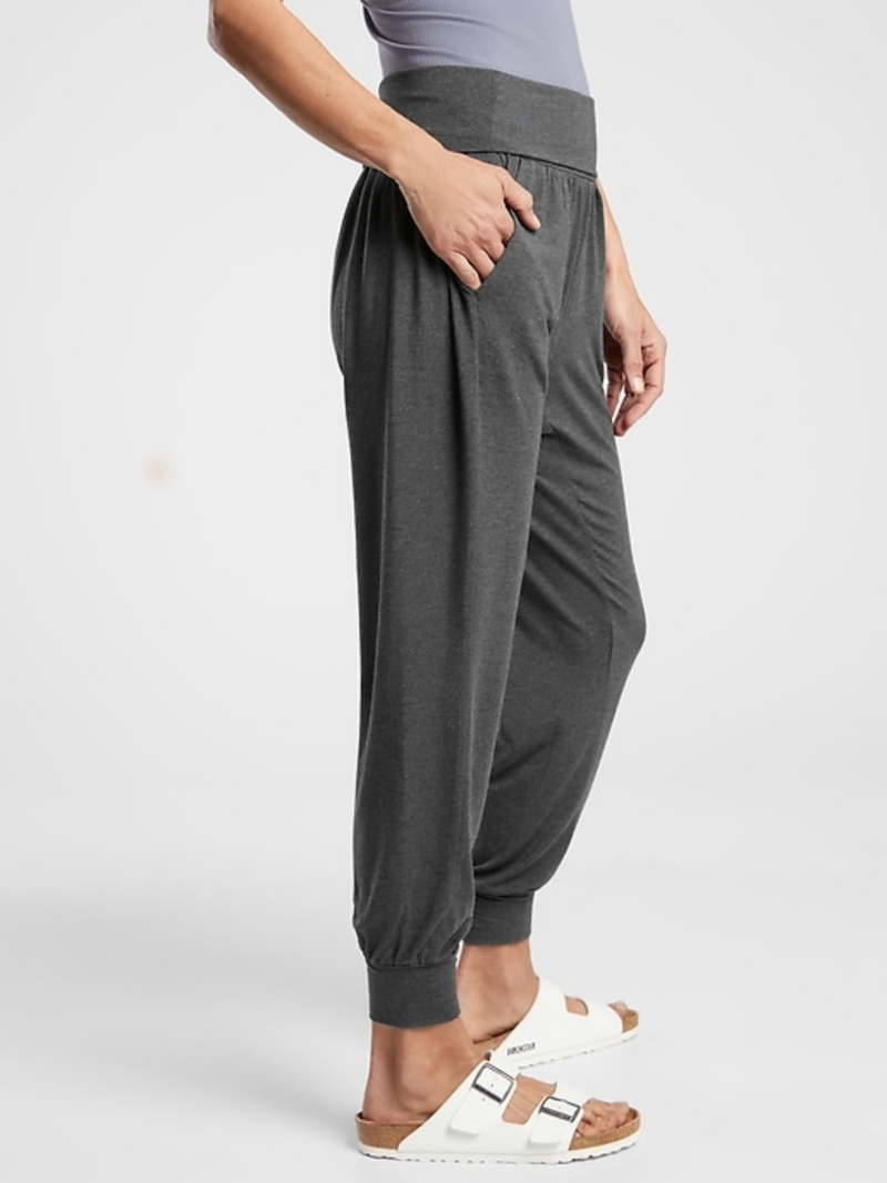 Athleta Heather Black Soft Lounge Elastic Waist Studio Jogger