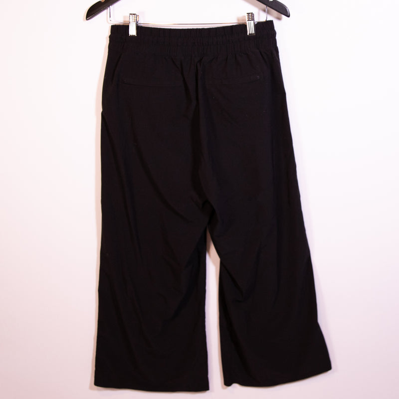 Athleta Women's Avenue Wide Leg Straight Crop Athleisure Pants Solid Black 6P