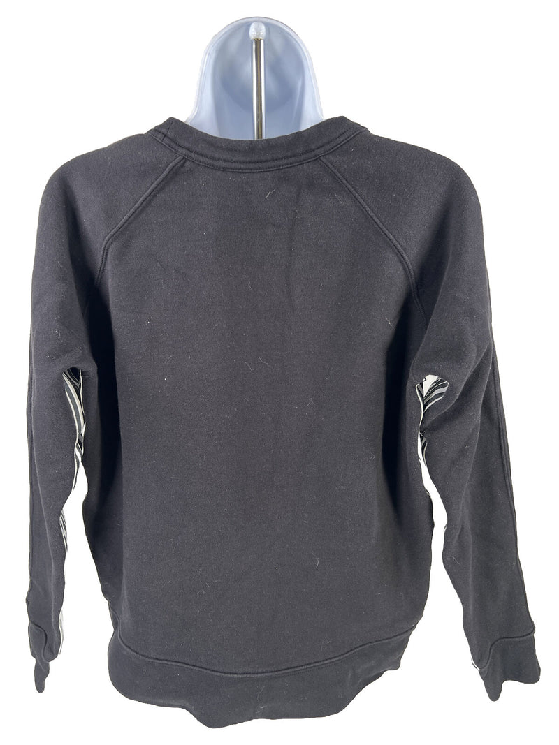 Athleta Women's Black Striped 24/7 Crewneck Sweatshirt - M