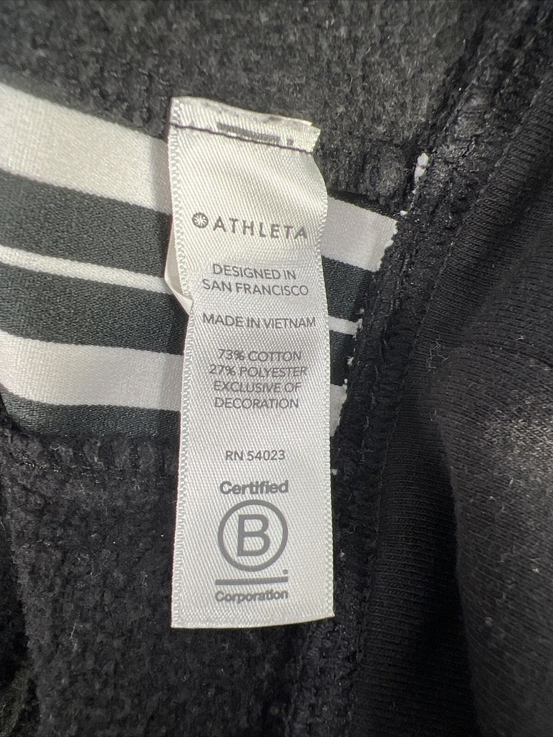 Athleta Women's Black Striped 24/7 Crewneck Sweatshirt - M