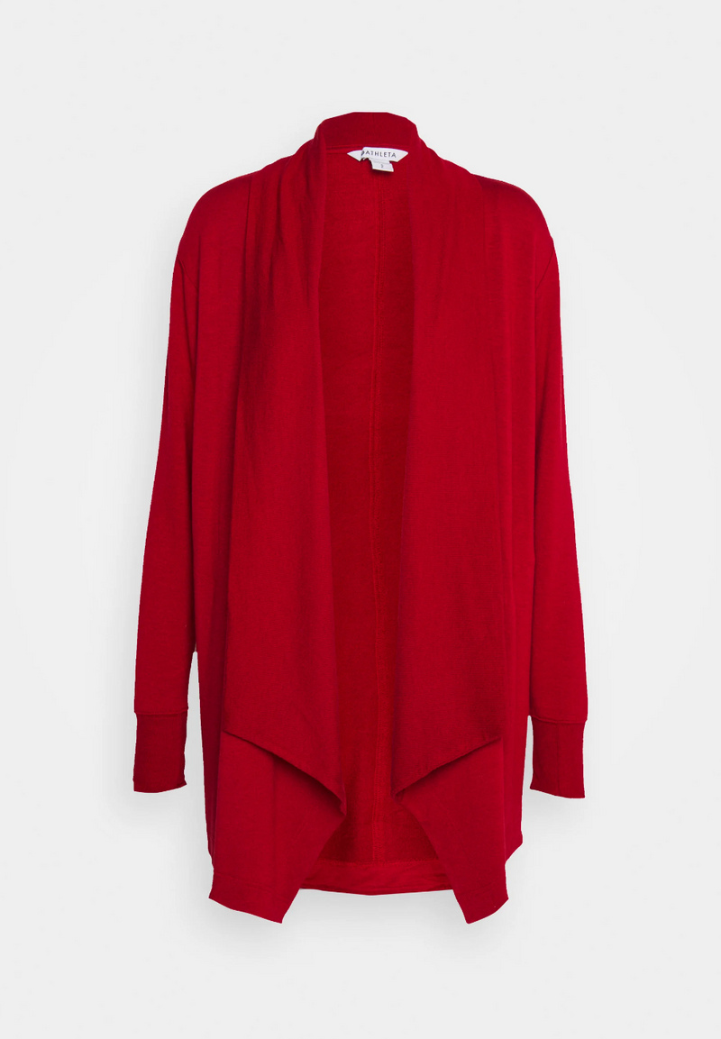 Athleta Candy Red Nirvana Pranayama Restore Wrap Cardigan