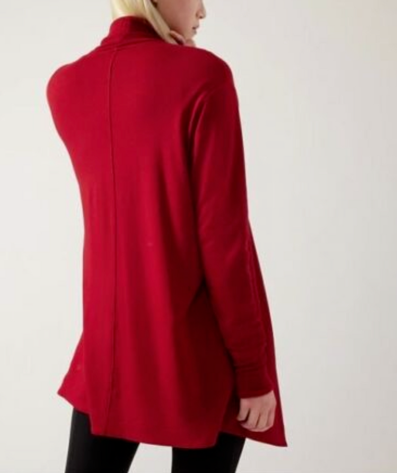 Athleta Candy Red Nirvana Pranayama Restore Wrap Cardigan