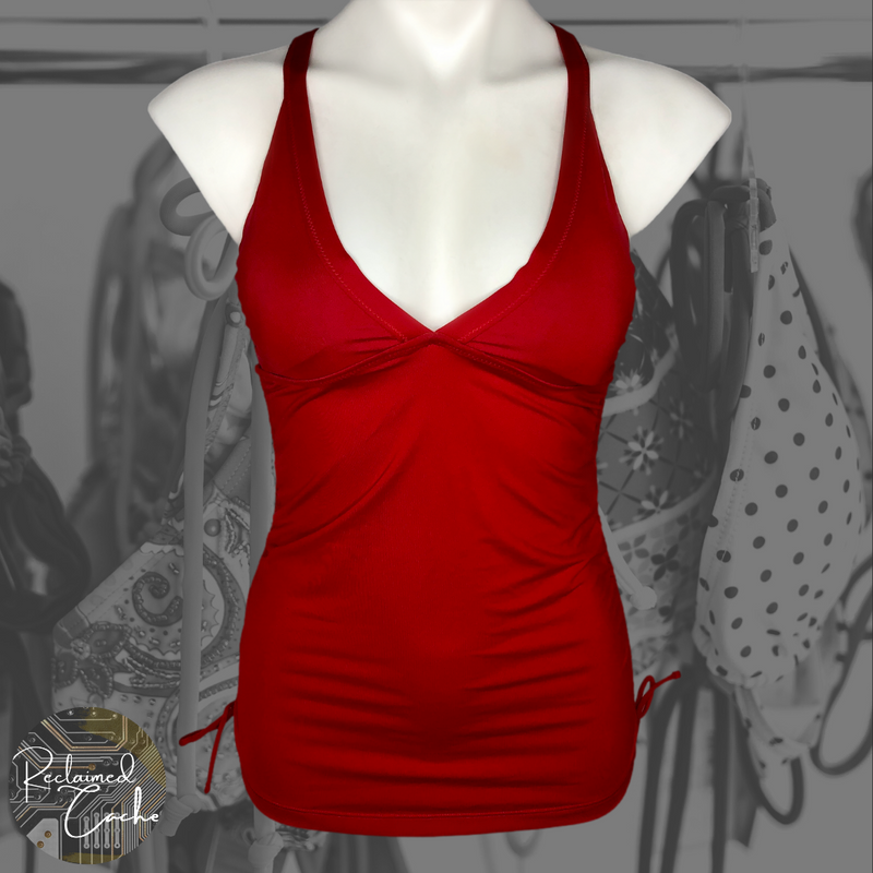 Athleta Red Side Scrunch Swim Tank - Size Small