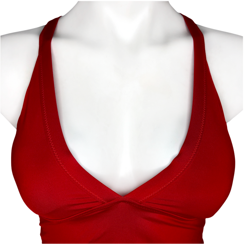 Athleta Red Side Scrunch Swim Tank - Size Small