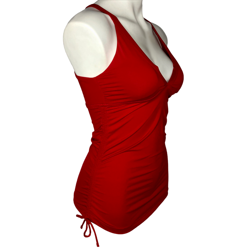 Athleta Red Side Scrunch Swim Tank - Size Small