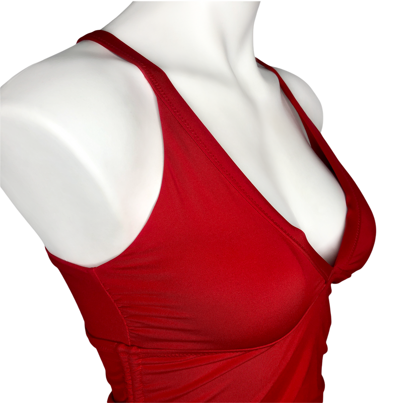 Athleta Red Side Scrunch Swim Tank - Size Small