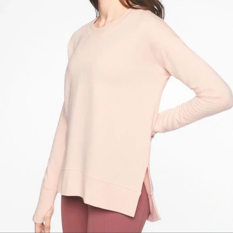 Athleta Light Pink Soft Coaster Luxe Sweatshirt