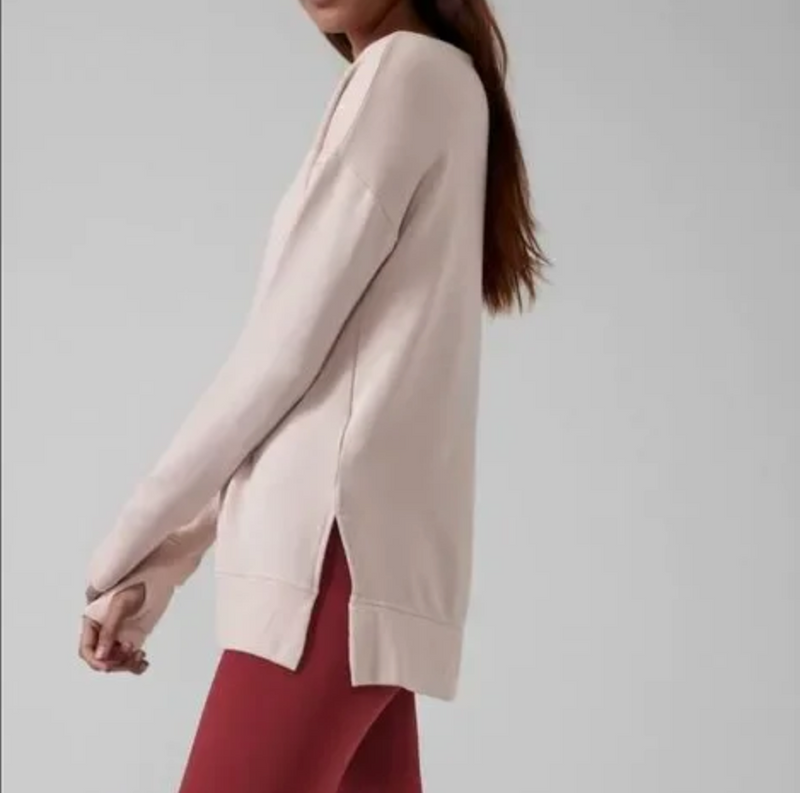 Athleta Light Pink Soft Coaster Luxe Sweatshirt