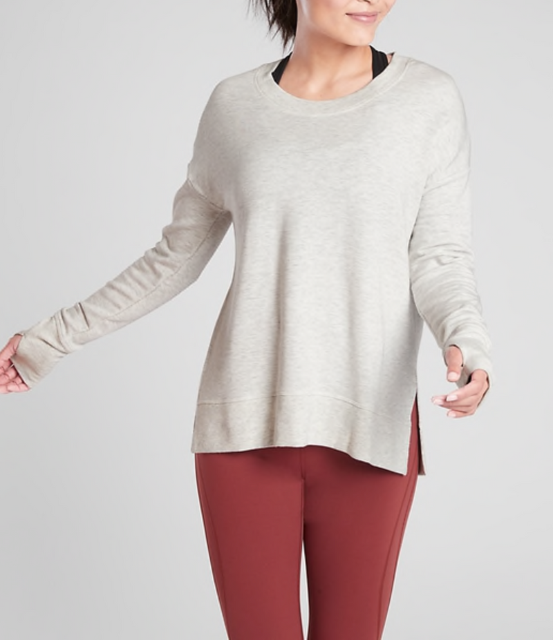 Athleta Fog Grey Soft Coaster Luxe Sweatshirt