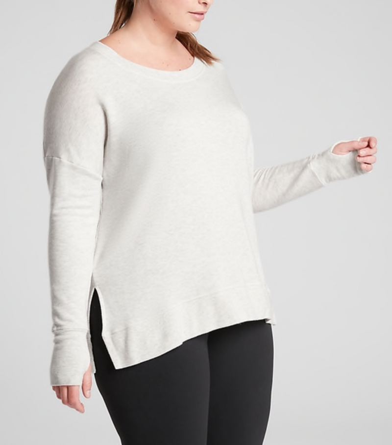 Athleta Fog Grey Soft Coaster Luxe Sweatshirt