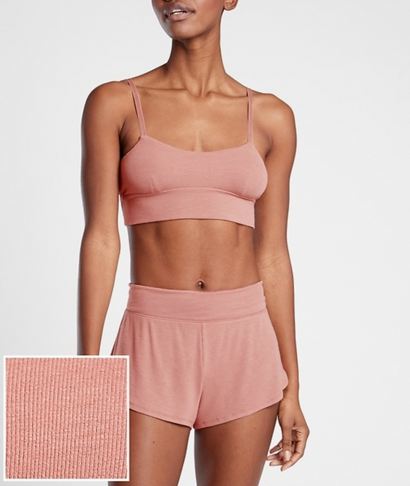 Athleta Palermo Pink Soft Well Rested Rib Sleep Bra Tank