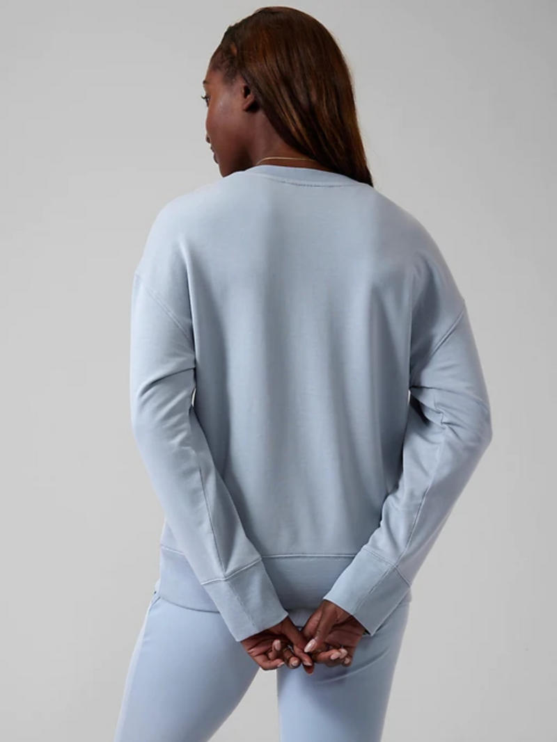 Athleta Blue Star Long Sleeve Balance Henley Sweatshirt