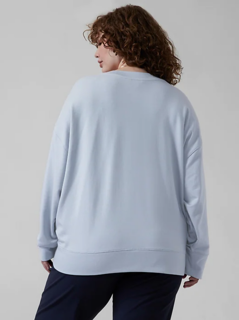 Athleta Blue Star Long Sleeve Balance Henley Sweatshirt