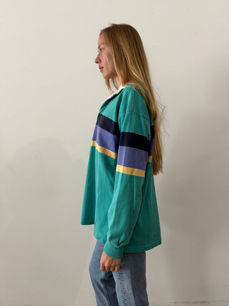 LL Bean Turquoise Rugby Jersey