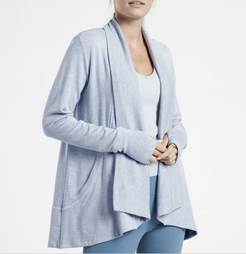Athleta Blue Star Heather Nirvana Pranayama Wrap Cardigan