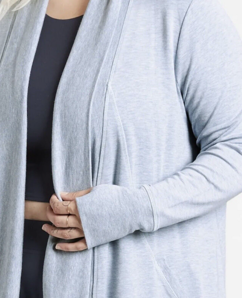Athleta Blue Star Heather Nirvana Pranayama Wrap Cardigan