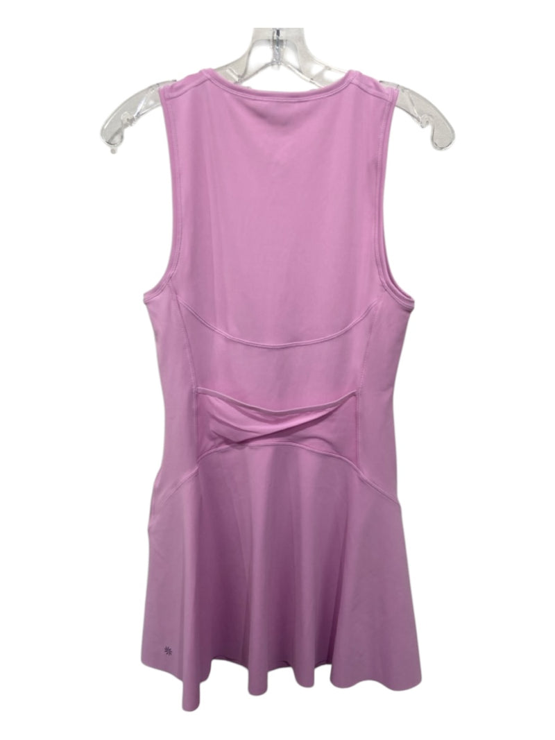 Athleta Size M Fuschia Pink Polyester Blend Quarter Zip Seam Detail Tank Dress