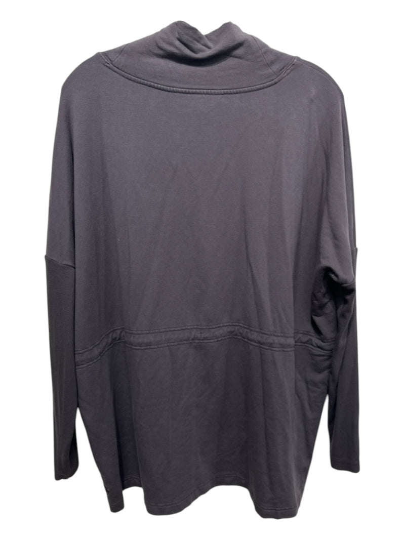 Athleta Size XL Grayish Purple Tencel Blend Mock Neck Drawstring Waist Top