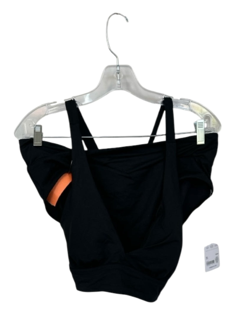 Athleta Size L Black Nylon Blend High Waist Bikini Swimsuit