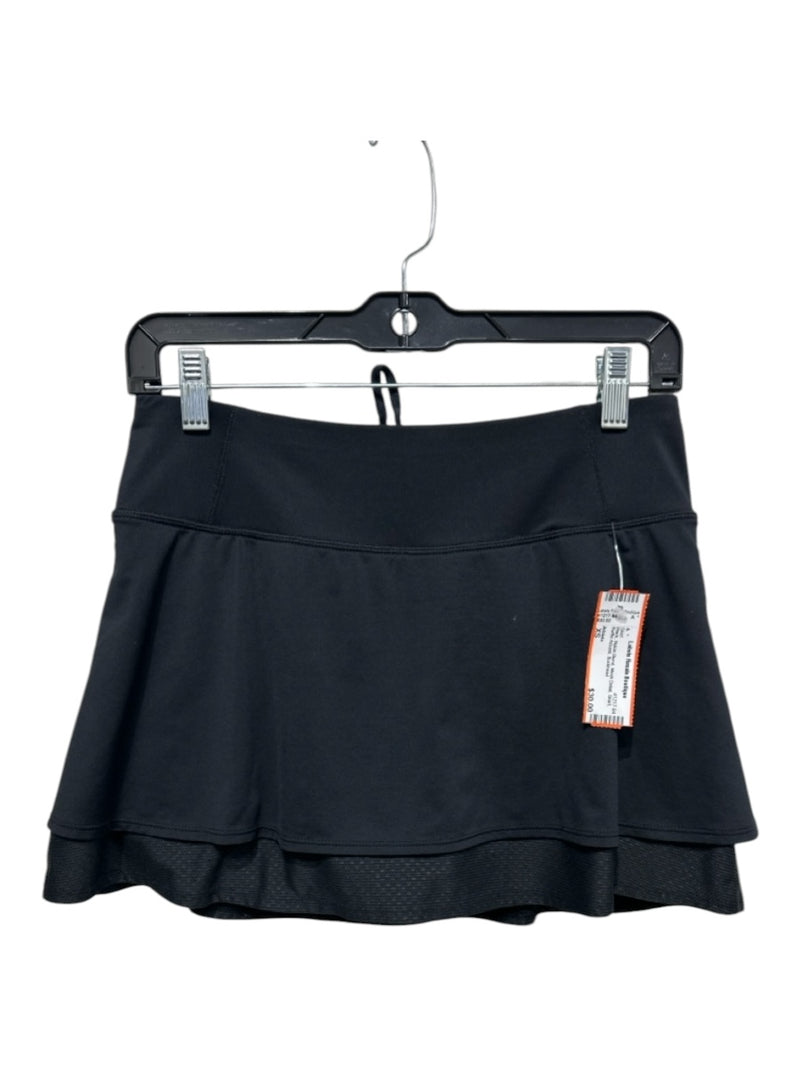 Athleta Size XS Black Nylon Blend Mesh Detail Skort Ruffle Accent Skirt
