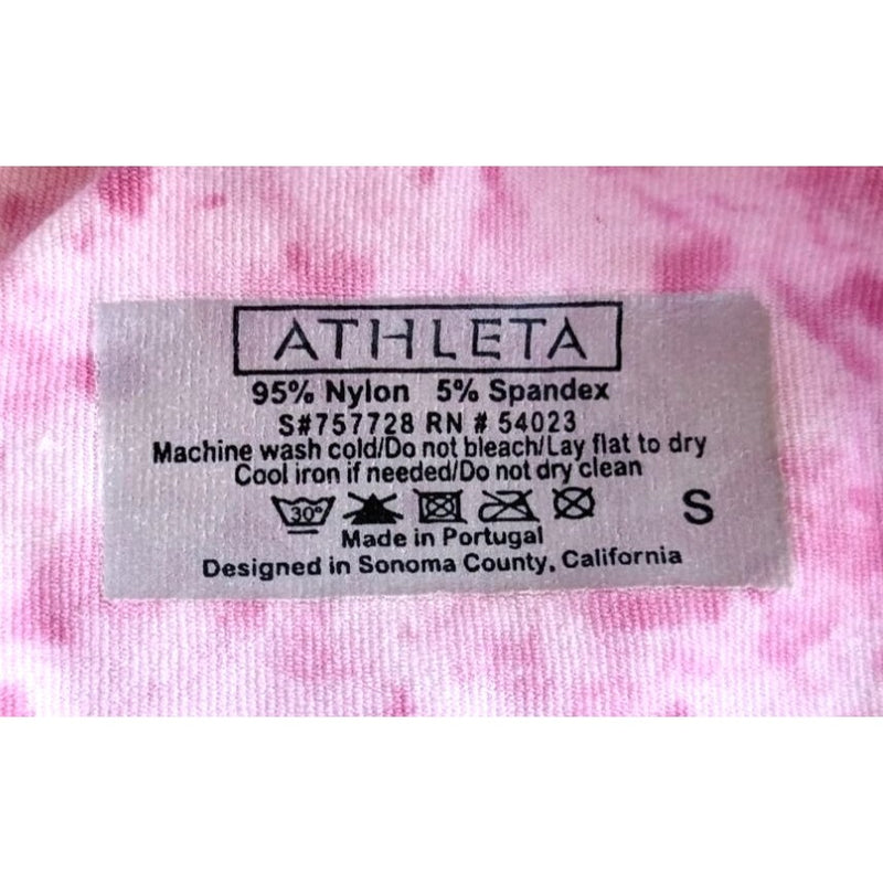ATHLETA Pink Tank Top Tie Dye with Golden Swirl Decal Size S