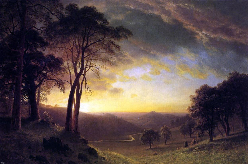 Sacramento River Valley by Albert Bierstadt - Hand Painted Oil Painting