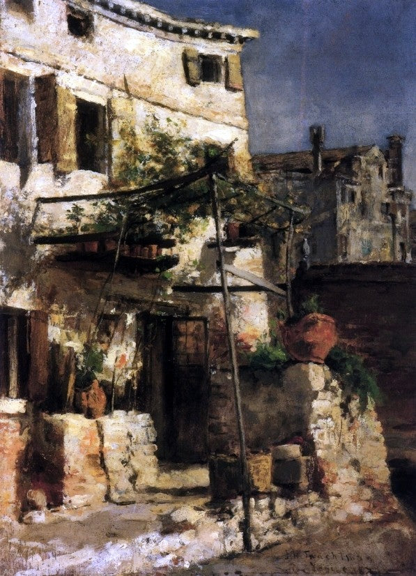 House on a Canal, Venice by John Twachtman - Hand Painted Oil Painting