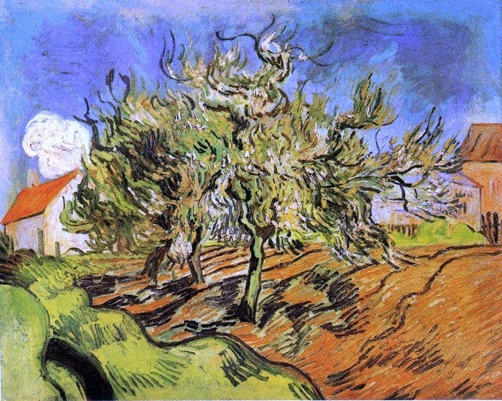 Landscape with Three Trees and a House by Vincent Van Gogh - Hand Painted Oil Painting