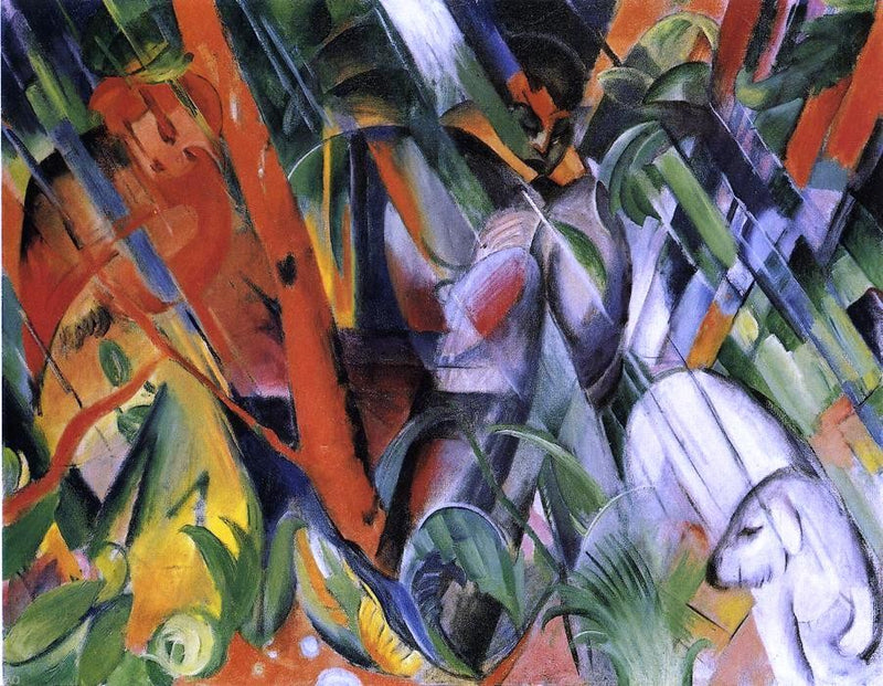 In the Rain by Franz Marc - Hand Painted Oil Painting