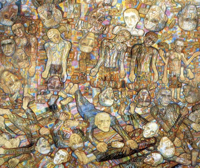 Composition a Raid by Pavel Filonov - Hand Painted Oil Painting