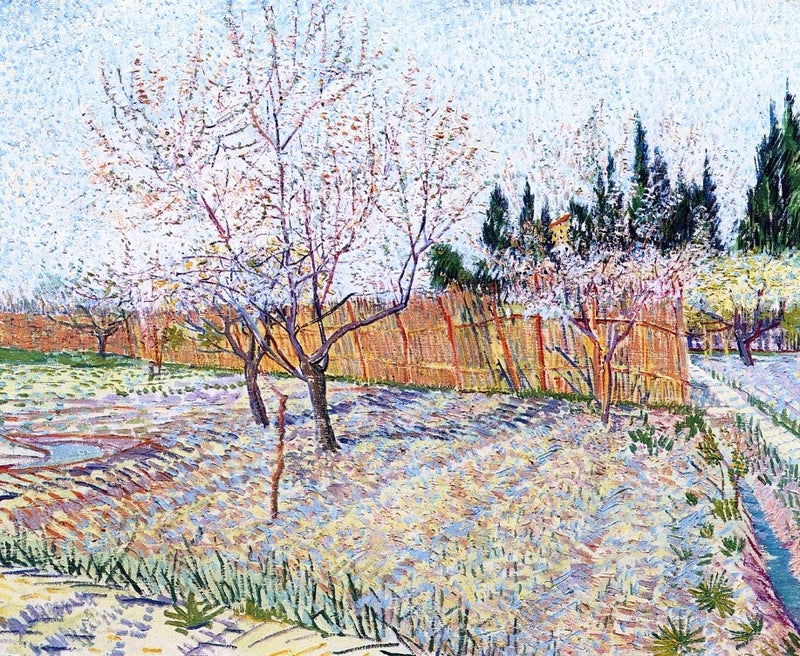 Orchard with Peach Trees in Blossom by Vincent Van Gogh - Hand Painted Oil Painting