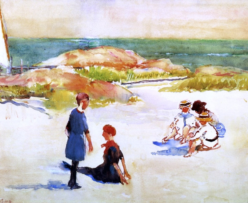 Seaside Play by Annie G. Sykes - Hand Painted Oil Painting