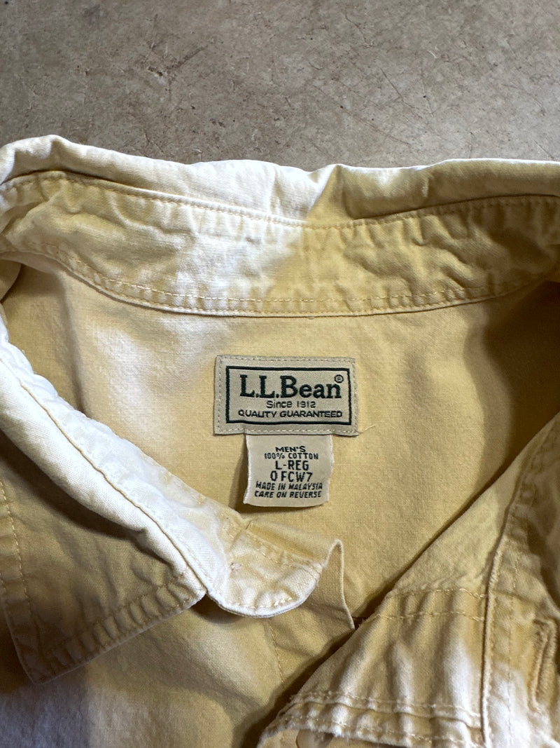 Vintage LL Bean Yellow Button Up Shirt (Large)