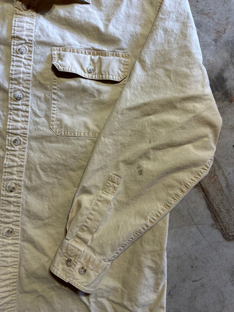 Vintage LL Bean Yellow Button Up Shirt (Large)