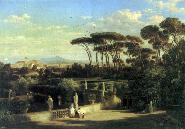 View of Rome by Friedrich Mayer - Hand Painted Oil Painting
