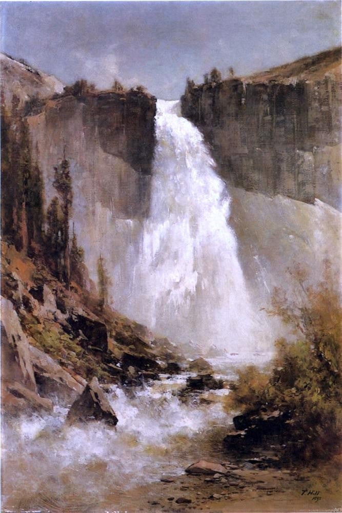 The Falls of Yosemite by Thomas Hill - Hand Painted Oil Painting