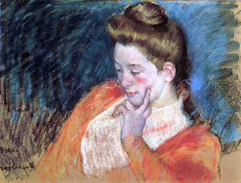 Portrait of a Young Woman by Mary Cassatt - Hand Painted Oil Painting