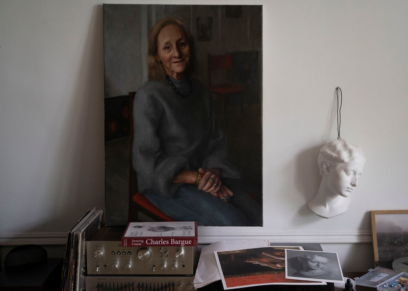 Oil portrait on a rectangle canvas (painted from a photograph)