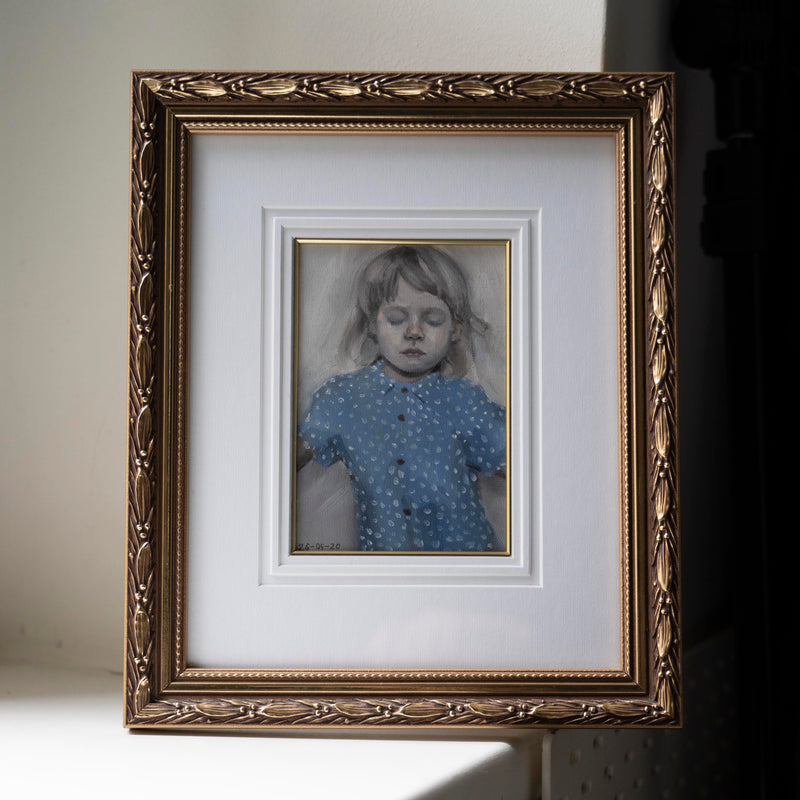 Oil portrait on a rectangle canvas (painted from a photograph)