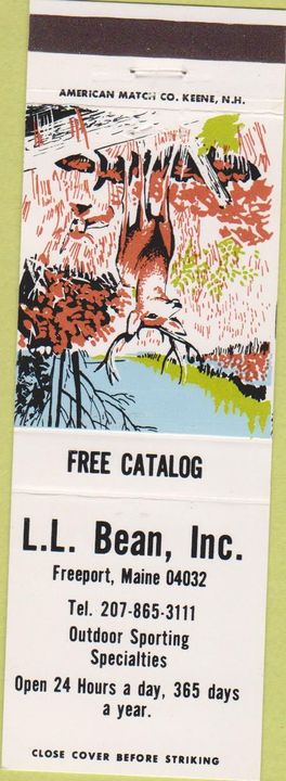 Matchbook Cover - LL Bean Freeport ME boots outdoor